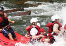 boat cruising enjoying fresh waters