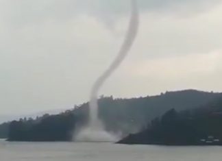 Waterspout Hits Lake Bunyonyi Uganda Tornado hit lake bunyonyi