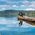 Canoeing at Lake Bunyonyi